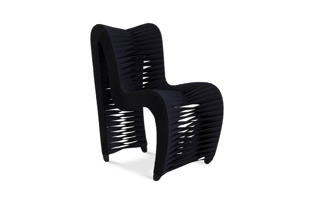 SwayLiving Seat Belt Dining Chair, Black/Black - Set of 2 DINING CHAIRS