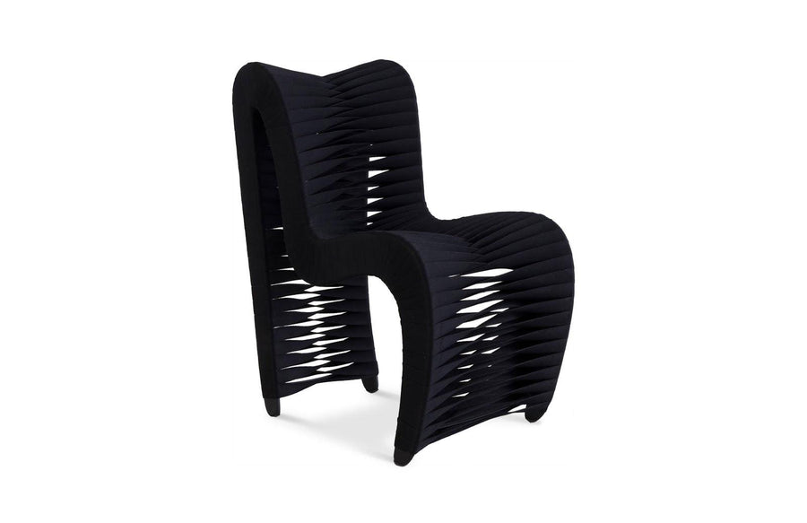 SwayLiving Seat Belt Dining Chair, Black/Black - Set of 2 DINING CHAIRS