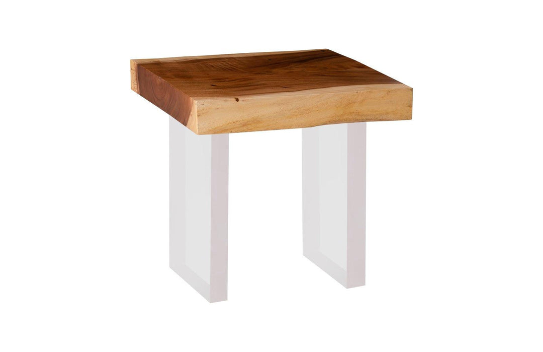 SwayLiving Floating Side Table, Natural, Acrylic Legs ACCENT TABLES