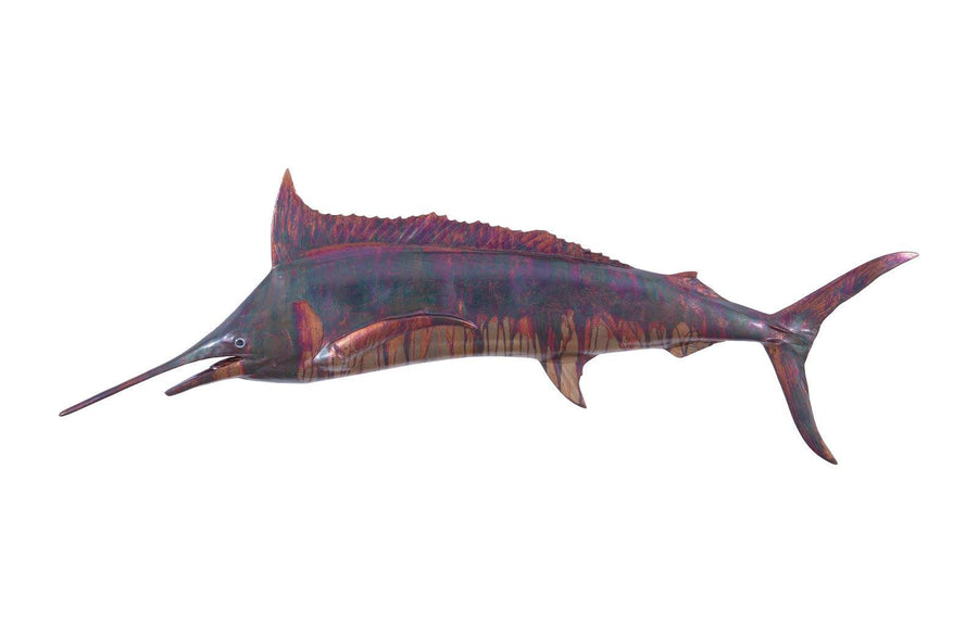 SwayLiving Blue Marlin Fish Wall Sculpture, Resin, Copper Patina Finish WALL ACCENTS
