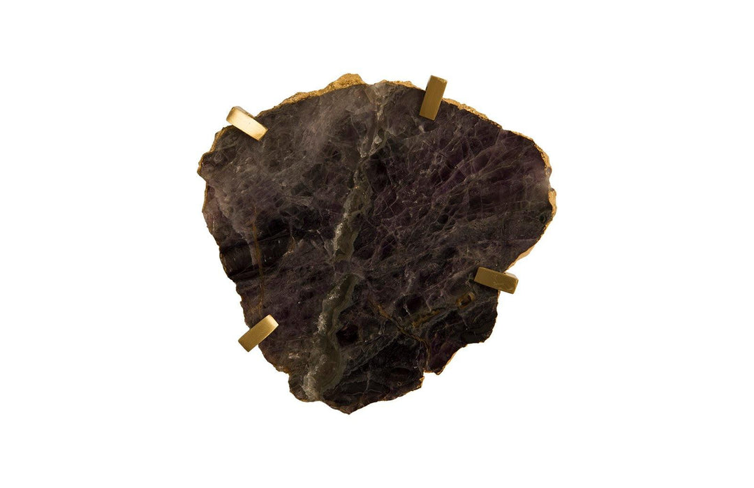 SwayLiving Gem Wall Tile in Brass Setting, Purple Quartz WALL ACCENTS