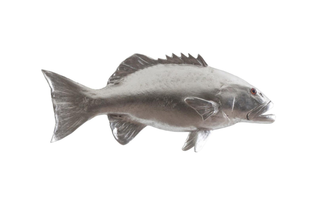SwayLiving Coral Trout Fish Wall Sculpture, Resin, Silver Leaf WALL ACCENTS
