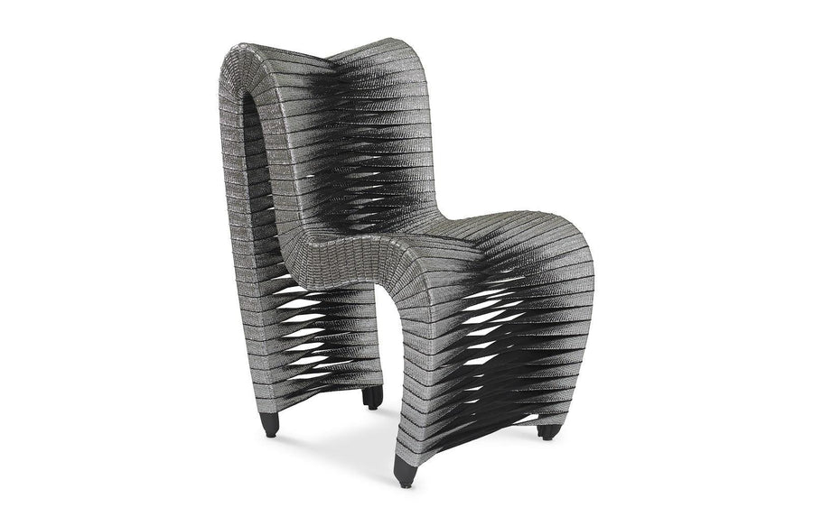 SwayLiving Seat Belt Dining Chair, Silver, Metallic - Set of 2 DINING CHAIRS