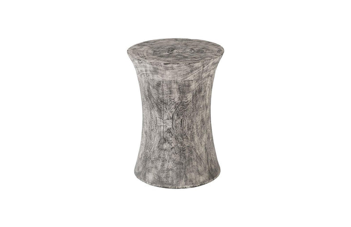 SwayLiving Drum Stool, Mango Wood, Gray Stone OTTOMANS, POUFS, + STOOLS