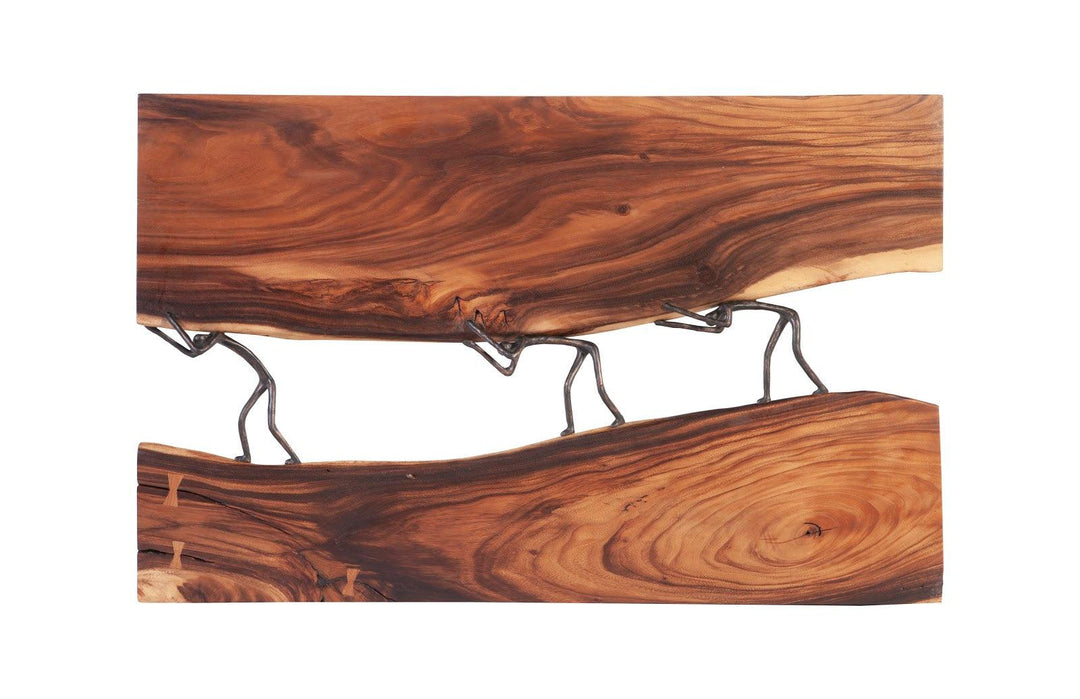 SwayLiving Atlas River Wall Panel, Chamcha Wood/Metal, Natural WALL ACCENTS