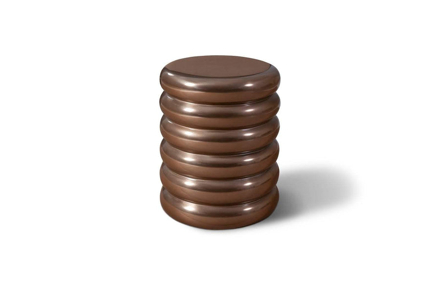 SwayLiving Ribbed Stool, Polished Bronze OTTOMANS, POUFS, + STOOLS