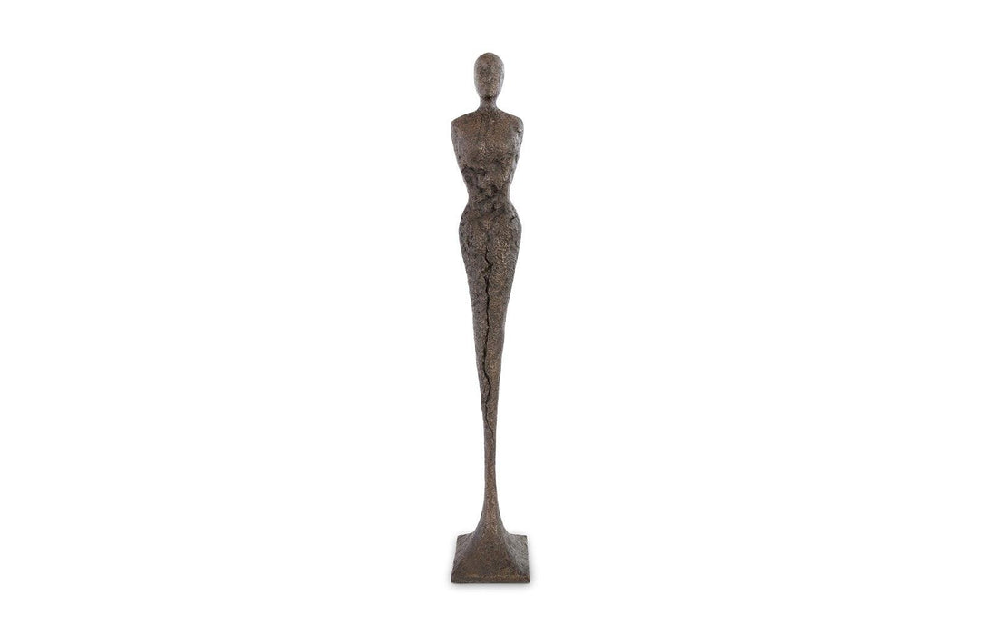 SwayLiving Tall Chiseled Female Sculpture, Resin, Bronze Finish DECORATIVE OBJECTS