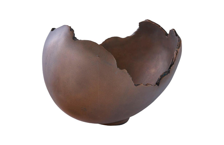 SwayLiving Burled Bowl, Resin, Bronze Finish DECORATIVE TRAYS, PLATES, + BOWLS