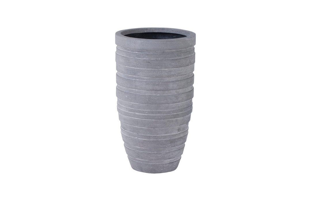SwayLiving June Slim Planter, Raw Gray, SM PLANTERS