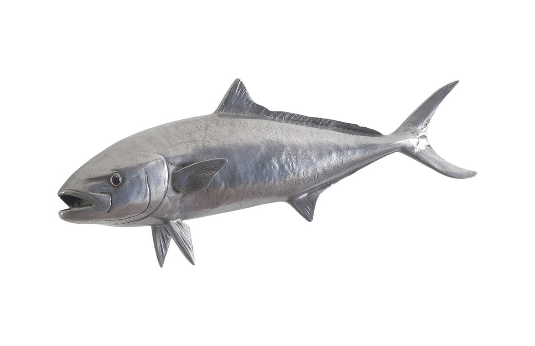 SwayLiving Yellow Tailed King Fish Wall Sculpture, Resin, Polished Aluminum Finish WALL ACCENTS