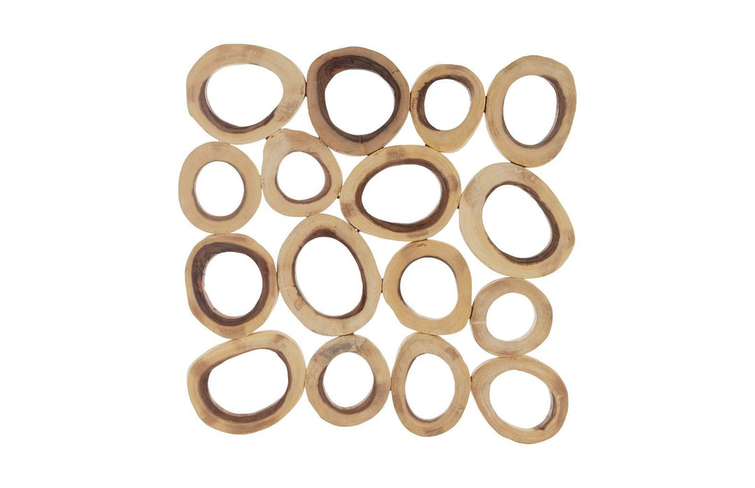 SwayLiving Chuleta Rings Wall Art, Chamcha Wood, Square, LG WALL ACCENTS