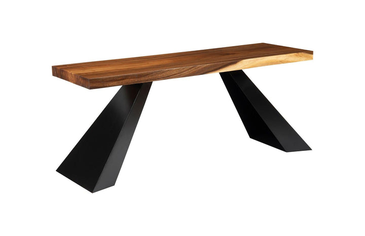 SwayLiving Tapered Wood Console, Black Metal Legs CONSOLE TABLES