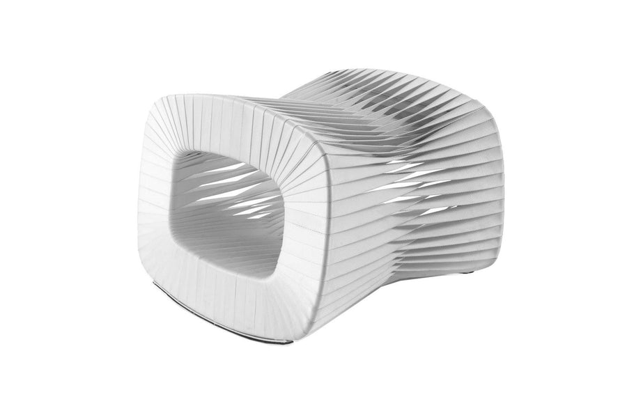 SwayLiving Seat Belt Ottoman, White OTTOMANS, POUFS, + STOOLS