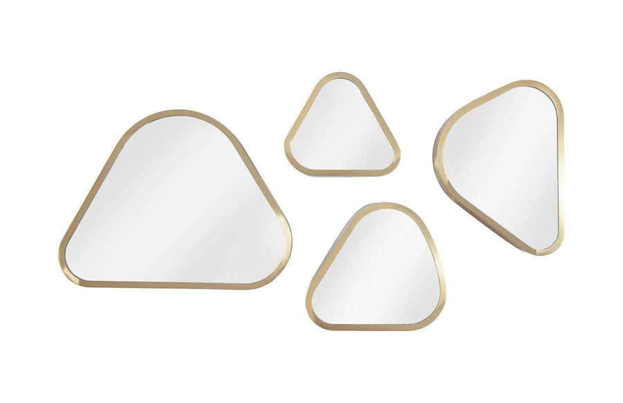 SwayLiving Pebble Mirrors, Set of 4, Brushed Brass WALL MIRRORS
