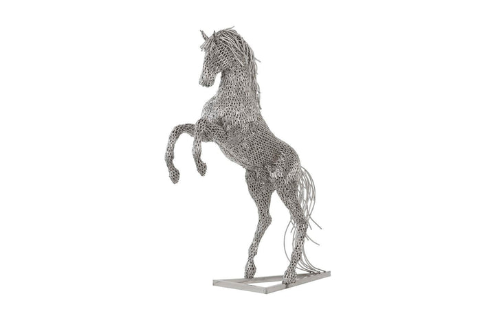 SwayLiving Horse Pipe Sculpture, Rearing, Stainless Steel DECORATIVE OBJECTS