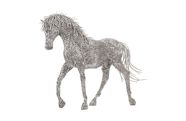 SwayLiving Horse Pipe Sculpture, Walking, Stainless Steel DECORATIVE OBJECTS