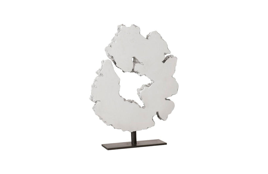 SwayLiving Lava Slice Sculpture on Stand, Resin, Stainless Steel DECORATIVE OBJECTS