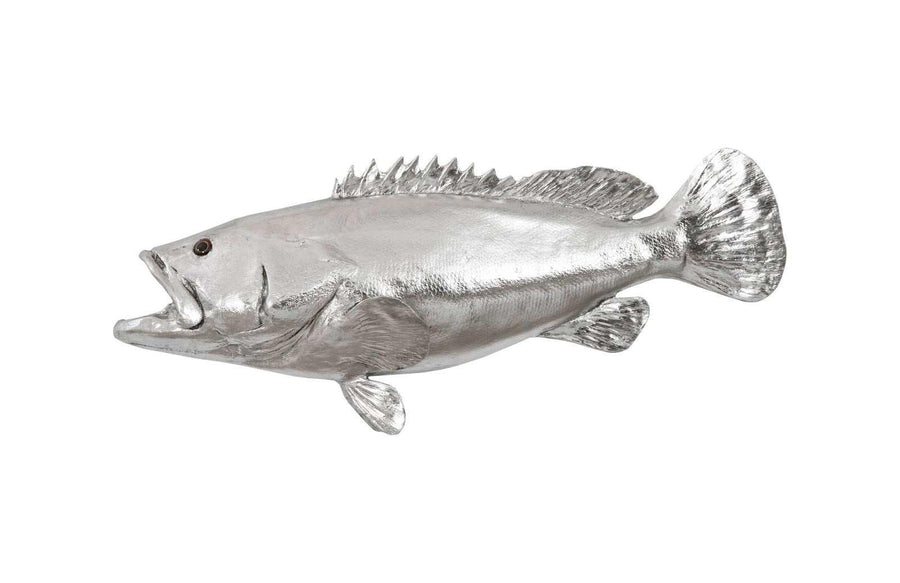 SwayLiving Estuary Cod Fish Wall Sculpture, Resin, Silver Leaf WALL ACCENTS