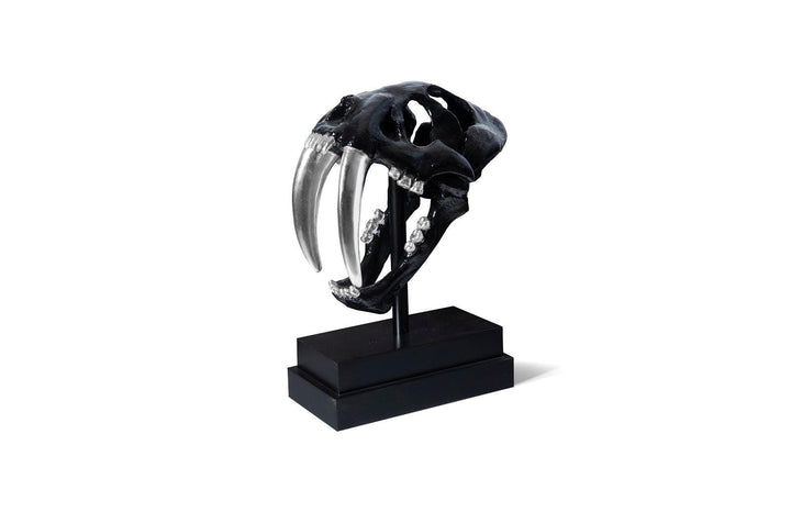 SwayLiving Saber Tooth Tiger Skull, Black DECORATIVE OBJECTS