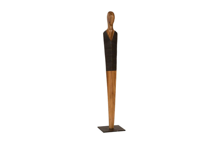 SwayLiving Vested Male Sculpture, Medium, Chamcha, Natural, Black, Copper DECORATIVE OBJECTS