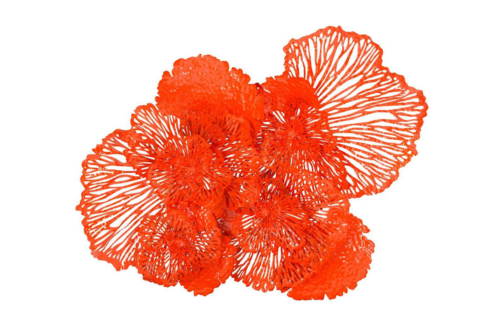 SwayLiving Flower Wall Art, Large, Coral, Metal WALL ACCENTS