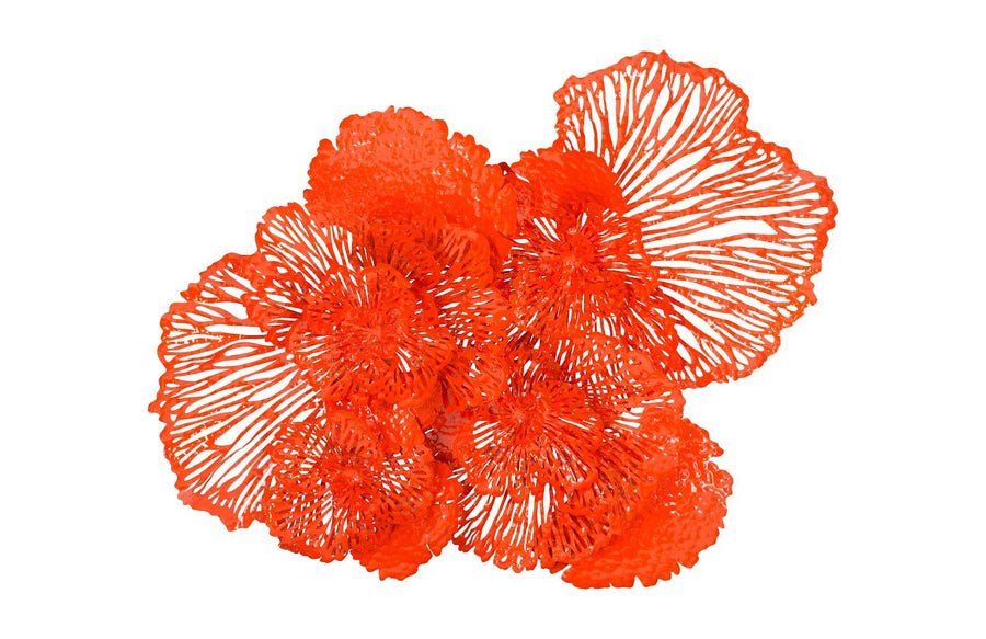SwayLiving Flower Wall Art, Large, Coral, Metal WALL ACCENTS