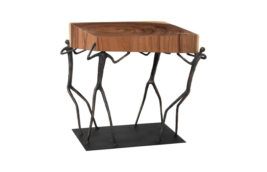 SwayLiving Atlas Side Table, Chamcha Wood/Metal, Natural ACCENT TABLES