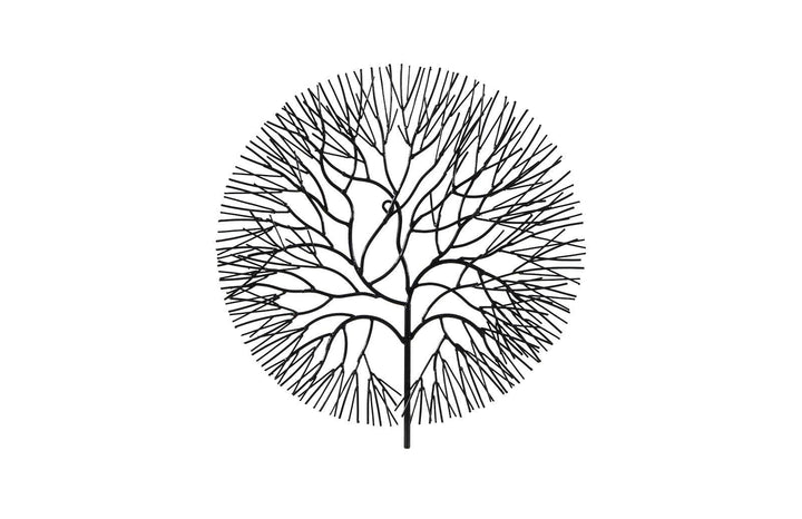SwayLiving Wire Tree Wall Art, Small, Circle, Metal, Black WALL ACCENTS