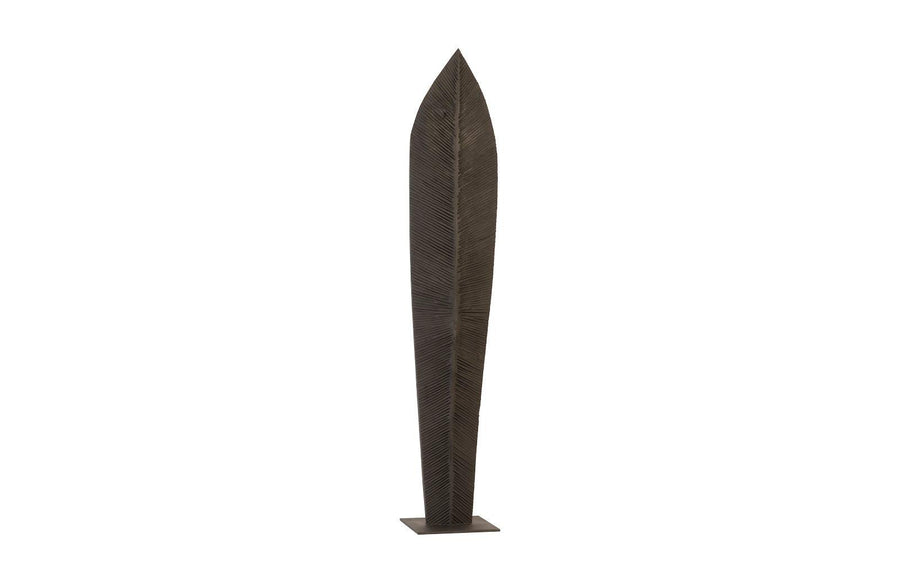SwayLiving Carved Leaf on Stand, Burnt, XL DECORATIVE OBJECTS
