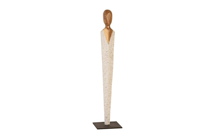 SwayLiving Vested Female Sculpture, Small, Chamcha, Natural, White, Gold DECORATIVE OBJECTS