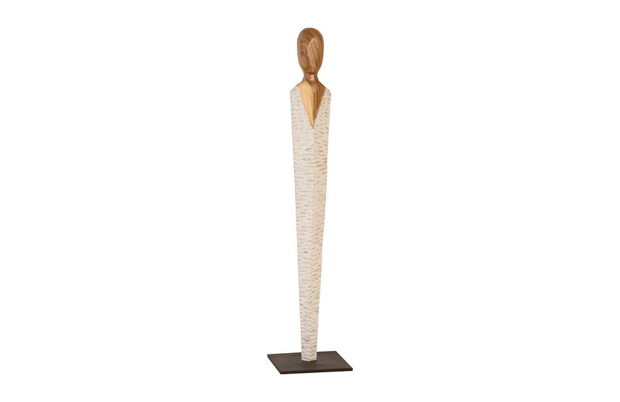 SwayLiving Vested Female Sculpture, Small, Chamcha, Natural, White, Gold DECORATIVE OBJECTS