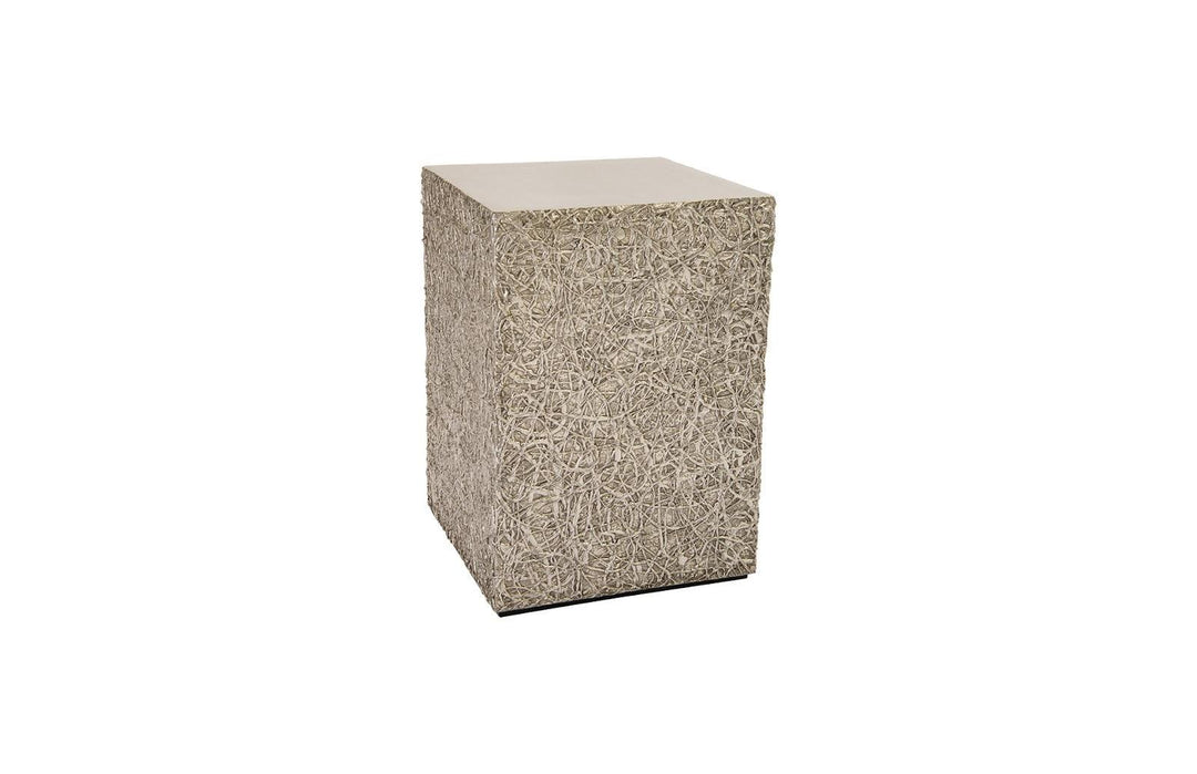 SwayLiving String Theory Pedestal, Silver Leaf, SM ACCENT TABLES