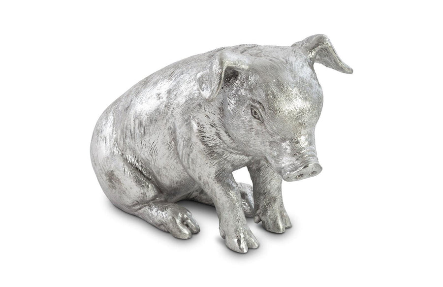 SwayLiving Sitting Piglet, Silver Leaf DECORATIVE OBJECTS