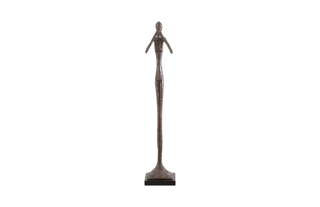 SwayLiving Speak No Evil Slender Sculpture, Small, Resin, Bronze Finish DECORATIVE OBJECTS
