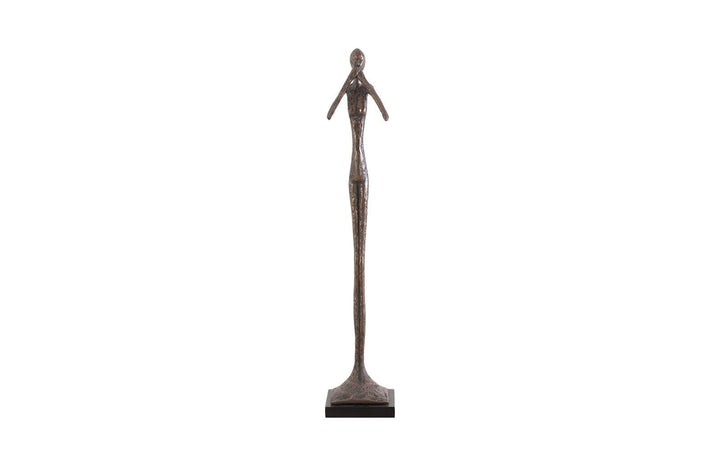 SwayLiving Speak No Evil Slender Sculpture, Small, Resin, Bronze Finish DECORATIVE OBJECTS