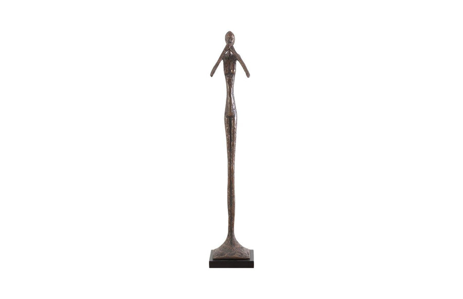 SwayLiving Speak No Evil Slender Sculpture, Small, Resin, Bronze Finish DECORATIVE OBJECTS