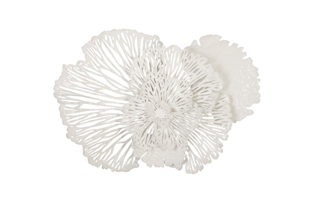 SwayLiving Flower Wall Art, Medium, White, Metal WALL ACCENTS