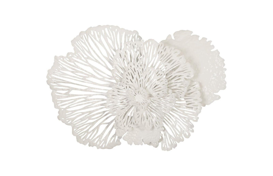 SwayLiving Flower Wall Art, Medium, White, Metal WALL ACCENTS