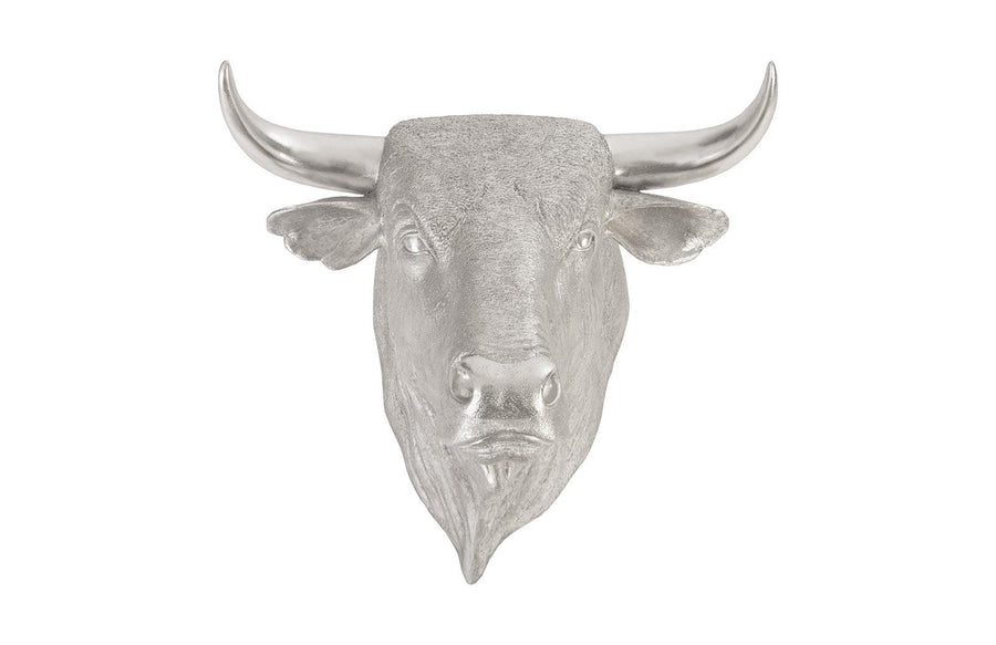 SwayLiving Spanish Fighting Bull Wall Art, Resin, Silver Leaf WALL ACCENTS