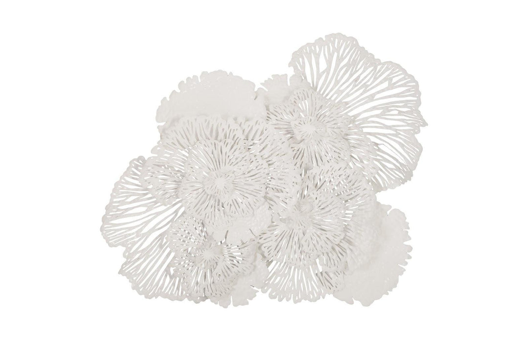 SwayLiving Flower Wall Art, Large, White, Metal WALL ACCENTS