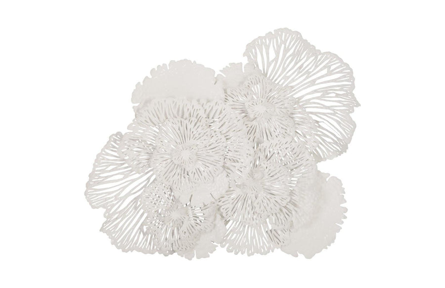 SwayLiving Flower Wall Art, Large, White, Metal WALL ACCENTS