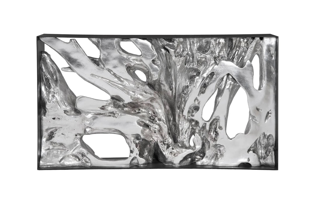 60"D x 12"W x 34"H/Resin, Silver Leaf, SM
