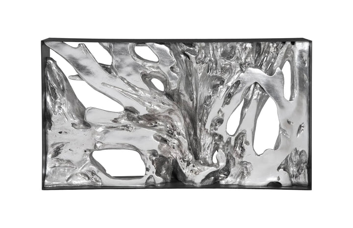 60"D x 12"W x 34"H/Resin, Silver Leaf, SM