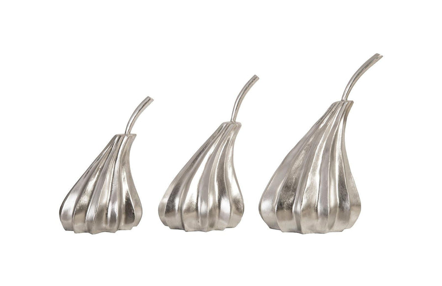 SwayLiving Hand Dipped Pears Set of 3, Silver Leaf DECORATIVE OBJECTS