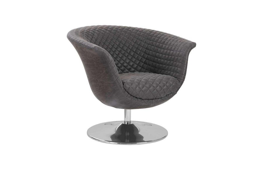 SwayLiving Autumn Swivel Chair, Vintage Dark Gray ACCENT + LOUNGE CHAIRS