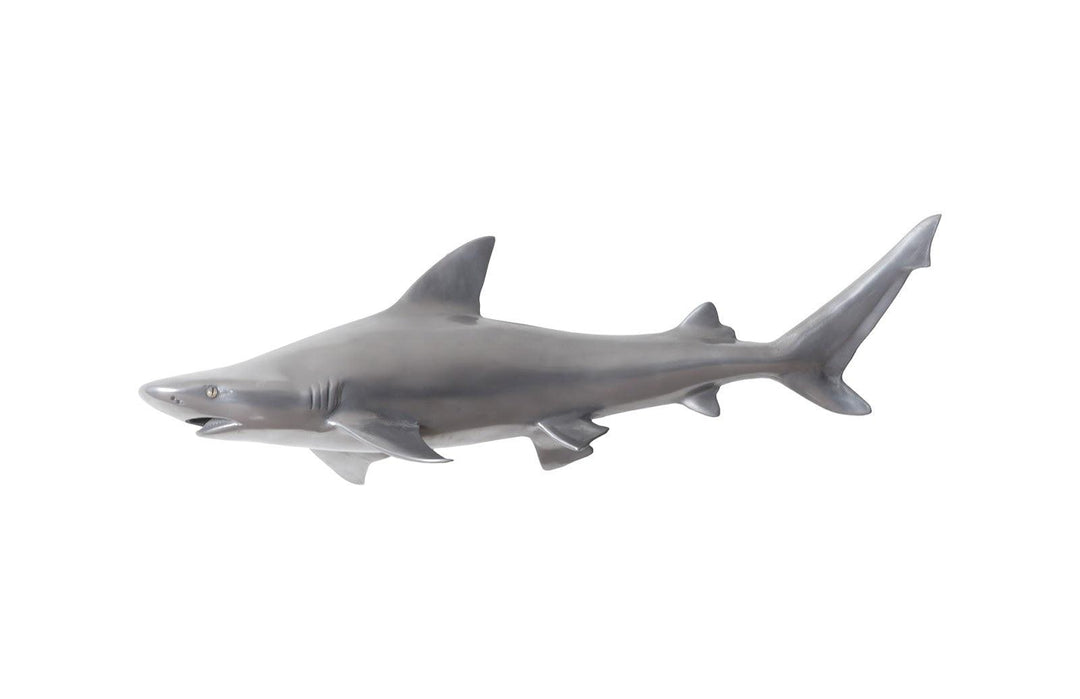 SwayLiving Black Tip Reef Shark, Polished Aluminum WALL ACCENTS