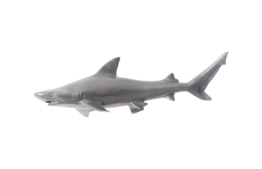 SwayLiving Black Tip Reef Shark, Polished Aluminum WALL ACCENTS