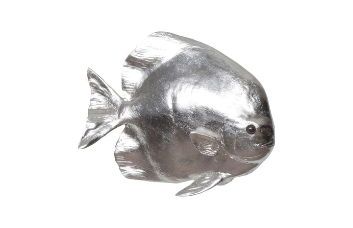 SwayLiving Australian Bat Fish Wall Sculpture, Resin, Silver Leaf WALL ACCENTS