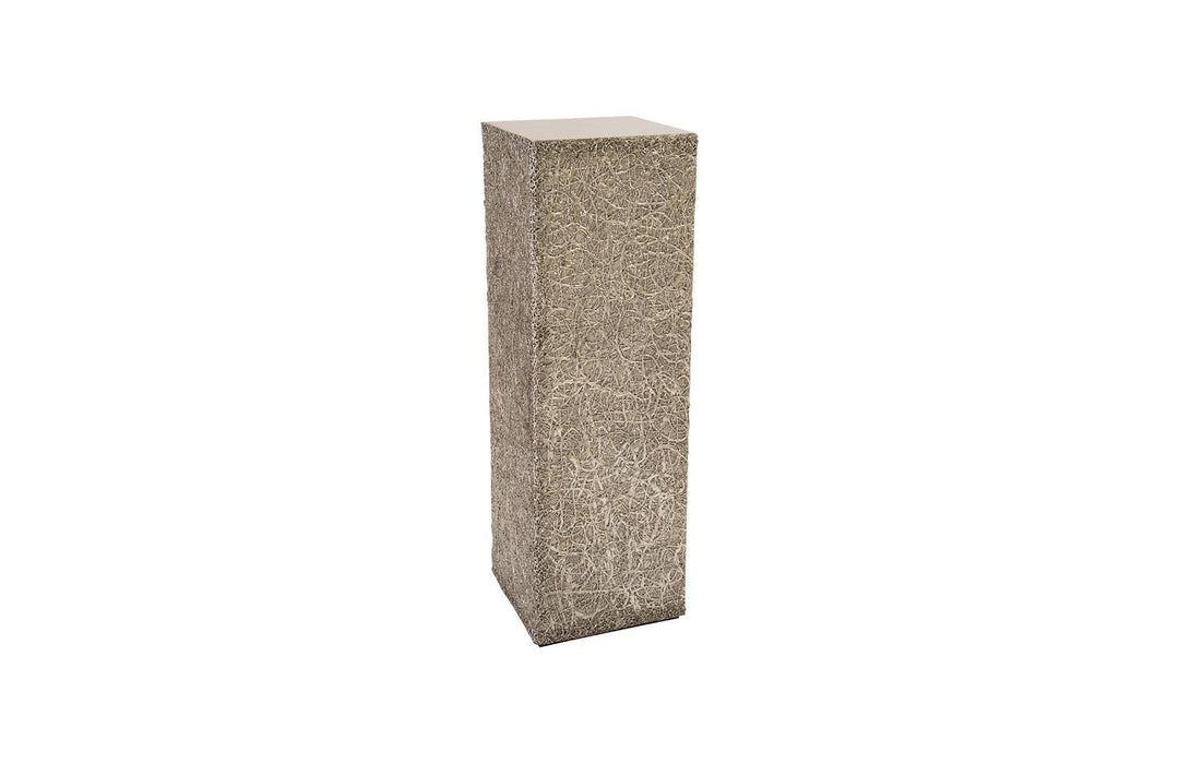 SwayLiving String Theory Pedestal, Silver Leaf, LG ACCENT TABLES