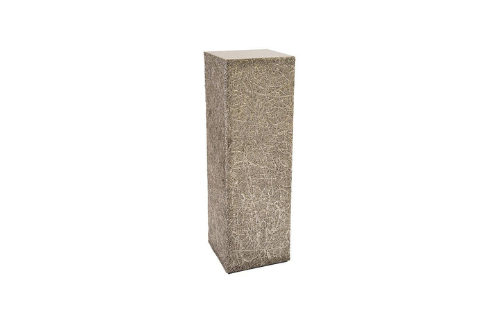 SwayLiving String Theory Pedestal, Silver Leaf, LG ACCENT TABLES